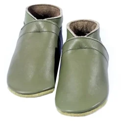 Baby Dutch Slofjes Effen Olijf  3-6 mnd> Slofjes