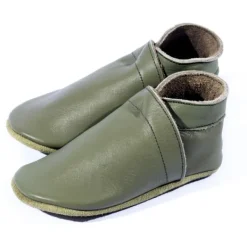 Baby Dutch Slofjes Effen Olijf  3-6 mnd> Slofjes