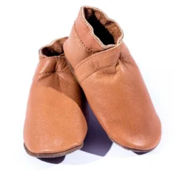 Baby Dutch Slofjes Effen Cognac 3-6 mnd><noscript><img width=