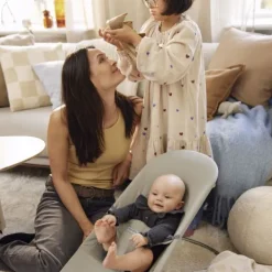 BabyBjörn Balance Soft Wipstoeltje Geweven Jersey Tri-Fabric - Zandgrijs><noscript><img width=