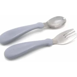 Babyjem Lepel En Vork Staal Grijs> Bestek