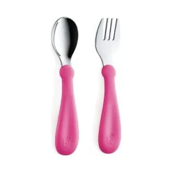 Babyjem Vork En Lepel Metaal Roze> Bestek