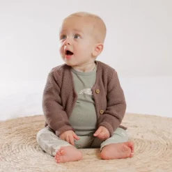 Babylook Knit Vest - Mt. 74/80 - Deep Taupe> Vestjes