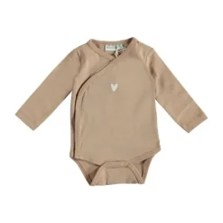 Babylook Overslag Romper - Mt.56 - Warm Taupe> Rompertjes