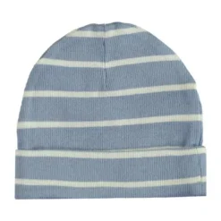Babylook Striped Rib Muts - Newborn - Faded Denim> Mutsjes