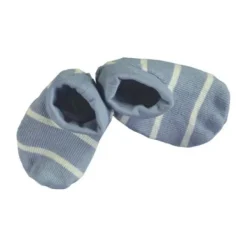 Babylook Striped Rib Slofjes - Newborn - Faded Denim> Slofjes
