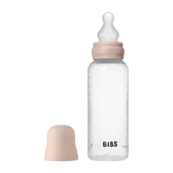 BIBS Fles - Medium Flow - 270 ml - Silicone - Blush - Ronde Speen> Flessen