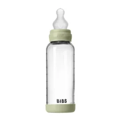 BIBS Fles - Medium Flow - Ronde Speen - 240 ml - Glas/Silicone - Ivory><noscript><img width=