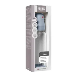BIBS Fles - Medium Flow - Ronde Speen - 240 ml - Glas/Silicone - Ivory><noscript><img width=