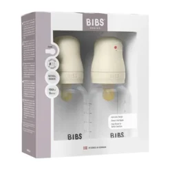 BIBS Fles - Slow Flow - 2 Pack - 150 ml - Latex - Ivory - Ronde Speen> Flessen