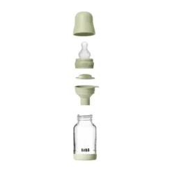 BIBS Fles - Slow Flow - Ronde Speen - 120 ml - Glas/Silicone - Baby Blue><noscript><img width=