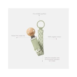 BIBS Speenkoord Braid Dark Blush / Ivory> Fopspeenhouders