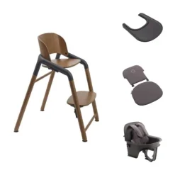 Bugaboo Giraffe Kinderstoel Compleet Bundel - Wood/Grey> Houten Kinderstoelen