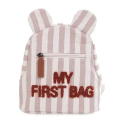 Childhome Rugzak My First Bag Strepen Electric Nude / Terracotta> Rugzakken