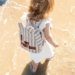 Childhome Rugzak My First Bag Strepen Electric Nude / Terracotta><noscript><img width=