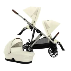 Cybex Duowagen Gazelle S Seashell Beige - Light Beige> Tweeling Kinderwagens|Duo Kinderwagens