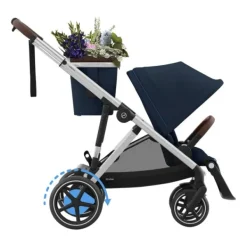 Cybex E-Gazelle S Kinderwagen 2-in-1  met reiswieg Almond Beige / Beige><noscript><img width=
