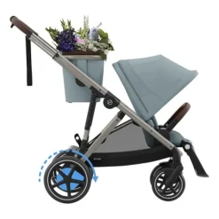 Cybex E-Gazelle S Kinderwagen 2-in-1  met reiswieg Almond Beige / Beige><noscript><img width=