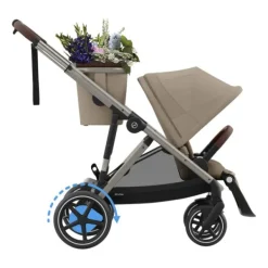 Cybex E-Gazelle S Kinderwagen 2-in-1  met reiswieg Almond Beige / Beige><noscript><img width=
