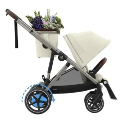Cybex E-Gazelle S Kinderwagen 2-in-1  met reiswieg Almond Beige / Beige><noscript><img width=