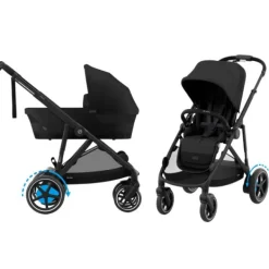 Cybex E-Gazelle S Kinderwagen 2-in-1  met reiswieg Almond Beige / Beige><noscript><img width=