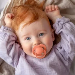 Difrax Dynamic Lovi Prime Fopspeen - 6-18mnd - 2st. - Granola / Orange><noscript><img width=