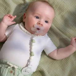 Difrax Fopspeen Kralenkoordje – Beer – Sage> Fopspeenhouders