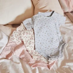 Dirkje Romper Korte Mouw Multi Colour Pink 3-Pack 44><noscript><img width=