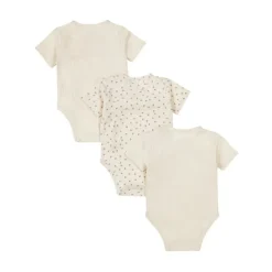 Dirkje Romper Overslag Korte Mouw Off White 3-Pack 44> Rompertjes