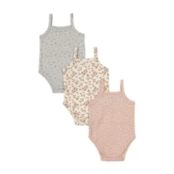 Dirkje Romper Zonder Mouw Multi Colour Pink 3-Pack 74/80> Rompertjes