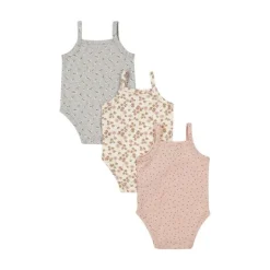 Dirkje Romper Zonder Mouw Multi Colour Pink 3-Pack 50/56> Rompertjes