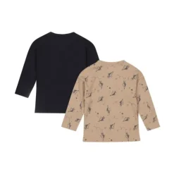 Dirkje T-Shirt Henley 2-Pack – Maat 62 – Taupe + Navy><noscript><img width=