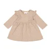 Feetje Jurk Print The Magic Is In You Taupe Melange 68> Jurkjes