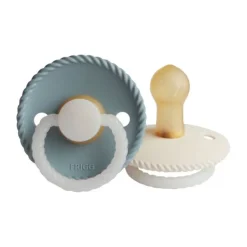 Frigg Fopspeen Rope Night Stone Blue/Cream T1 0-6 mnd (2 stuks)> Fopspenen 0-6 Maanden