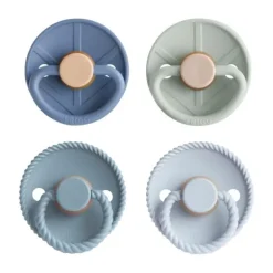Mushie FRIGG Fopspenen - 4-Pack - Skyline Serenity - Latex - 0–6 Mnd> Fopspenen 0-6 Maanden