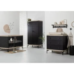 Interbaby Hanglegkast 2-Deurs Strips Zwart><noscript><img width=