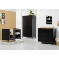 Interbaby Ledikant 60 x 120 - Commode 3 Laden- Hanglegkast 2-deurs Jupiter><noscript><img width=