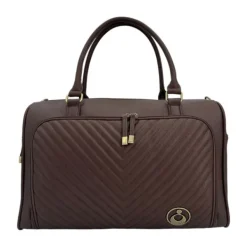 Isoki Double Zip Satchel Quilted Chocolate> Lederlook Tassen