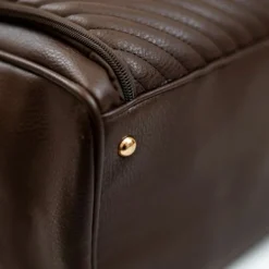 Isoki Double Zip Satchel Quilted Chocolate><noscript><img width=