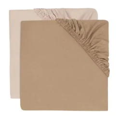 Jollein Hoeslaken Jersey - 2 Stuks - 60 x 120 cm - Sea Green/Biscuit><noscript><img width=