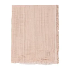 Jollein Ledikantdeken Fringe Moonstone / Ivory GOTS 120 x 120 cm> Ledikantdekens