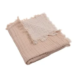 Jollein Ledikantdeken Fringe Moonstone / Ivory GOTS 120 x 120 cm><noscript><img width=