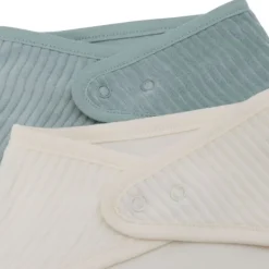 Jollein Slab Bandana - 2 Pack - Velvet Rib - Sea Green / Ivory><noscript><img width=
