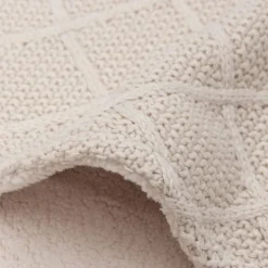 Jollein Wiegdeken Check Knit Oatmeal / Teddy Fleece 75 x 100 cm> Wiegdekens