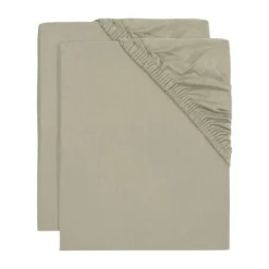 Jollein Wieghoeslaken Jersey Olive Green 40/50 x 80/90 cm 2-Pack> Hoeslakens