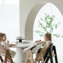 Kidsmill Up! Kinderstoel Incl. Kunststof Babyset Oatmeal - Beuken Zwart><noscript><img width=