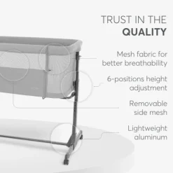 Kikkaboo Side-Sleeper Noah Grijs> Co-Sleepers