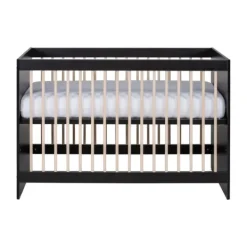 Europe Baby Ledikant 60-120 Nova Zwart/Eiken> Ladekasten|Ledikanten