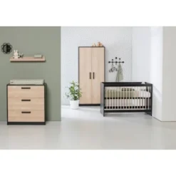 Europe Baby Ledikant 60-120 Nova Zwart/Eiken><noscript><img width=