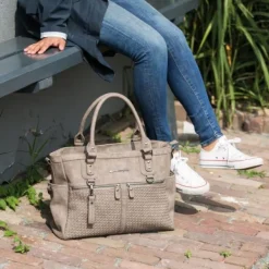 Little Company Diaperbag Monaco Braided Taupe><noscript><img width=